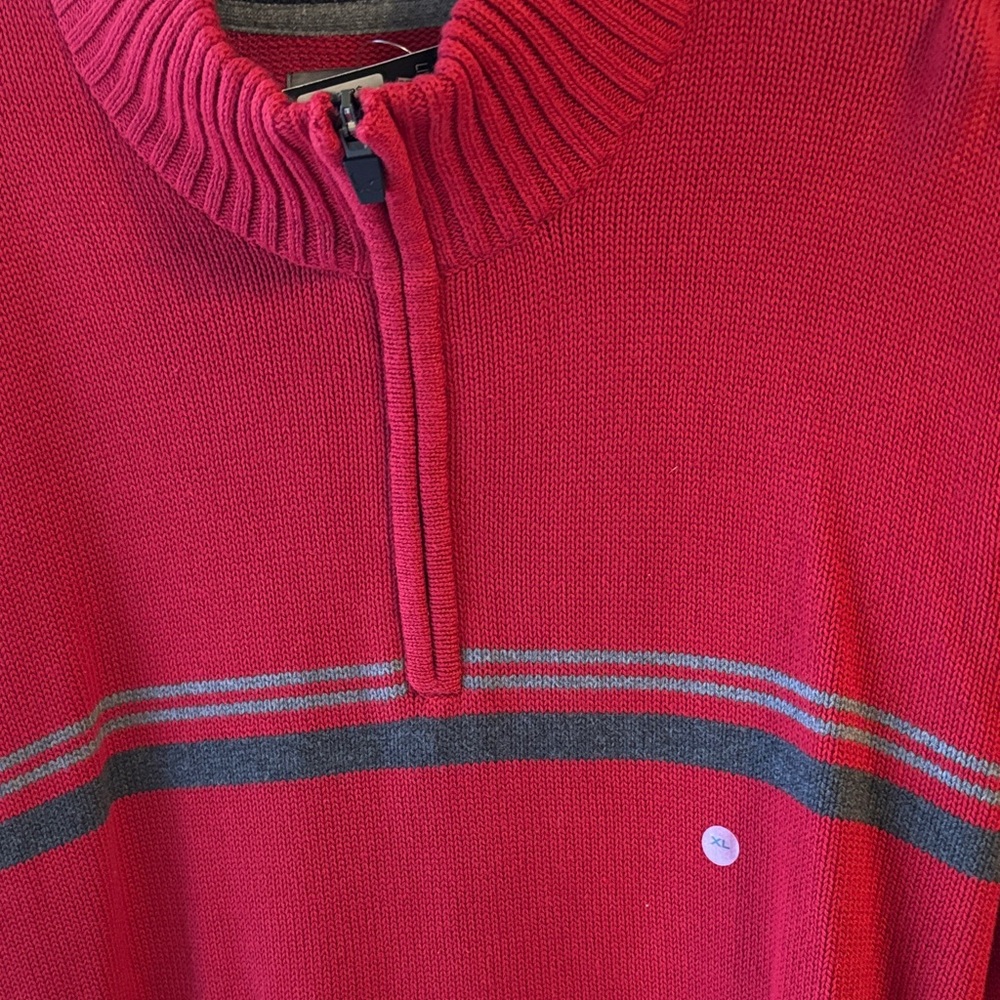 Eddie Bauer Men's Red Zip-Up Sweater